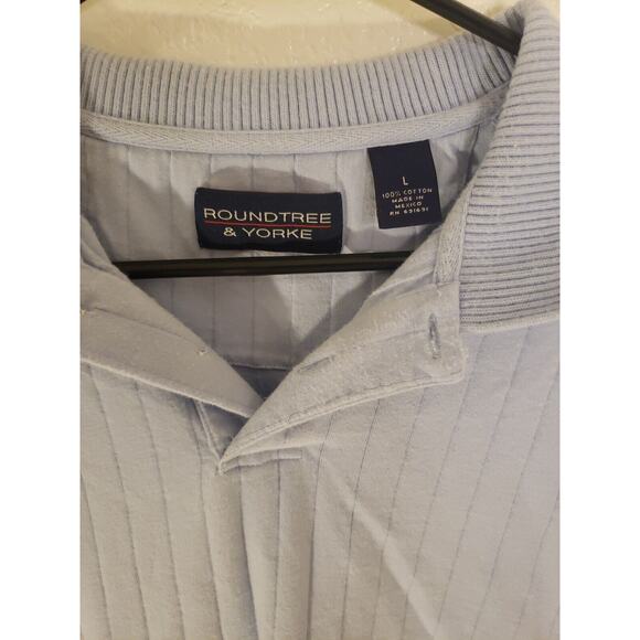 Roundtree & Yorke Short Sleeve Mens Polo Shirt 100% Cotton Large Blue - Picture 2 of 6